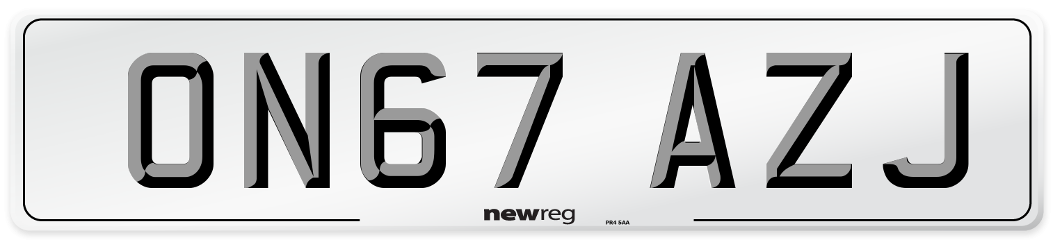 ON67 AZJ Number Plate from New Reg